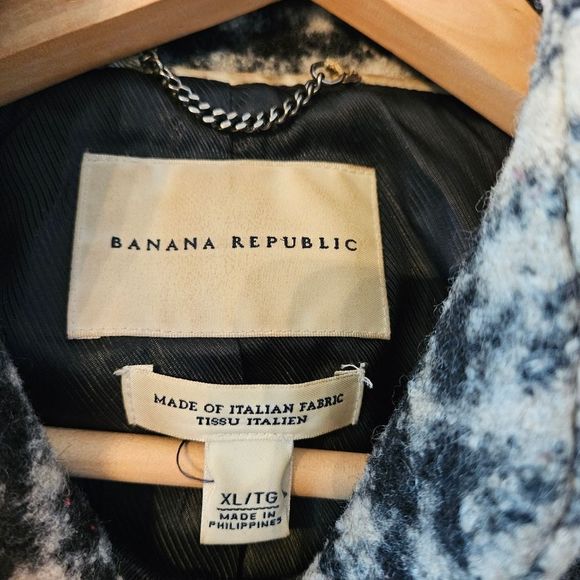 Banana Republic 100% Wool Plaid Belted Fall Winter Jacket Coat Size XL. - Picture 15 of 15